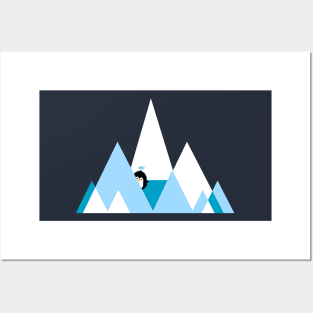 Funny penguin and triangles Posters and Art